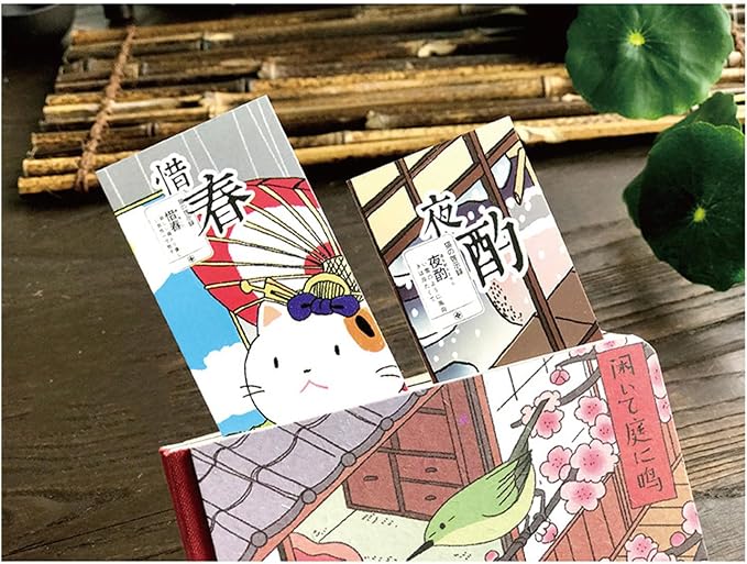 Cute Funny Animal Theme Colorful Bookmarks, 30 PCS (Japanese Cats)