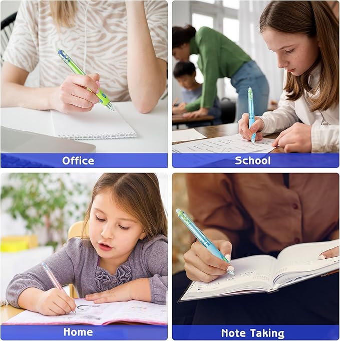 M&G Cute 8 Pcs Erasable Pens, 0.5mm Fine Point Retractable Erasable Gel Blue Ink Pen, Smooth Writing Comfortable Grip Gel Pens with Erasers for Journaling Note-Taking Crossword Puzzles Supplies