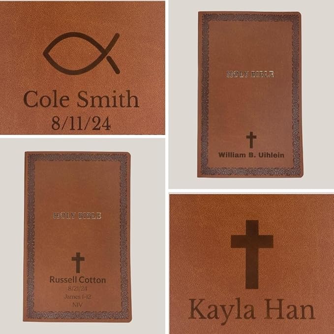 Personalized Soft Touch NIV Holy Bible with Custom Name Includes Up to 3 Rows of Text | Custom Gift for Christian & Religious Celebrations (Brown)