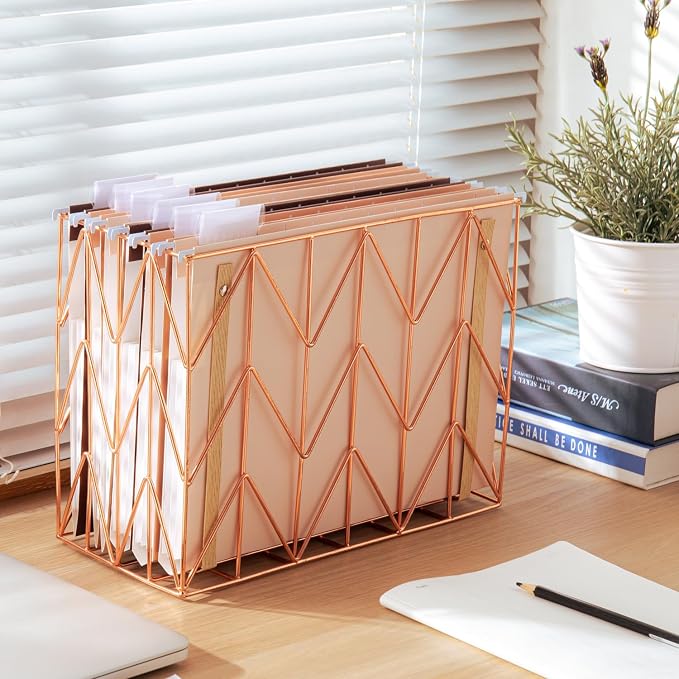 Y YOMA 6 Pack Extra Capacity Hanging File Folders with Handle Letter Size Accordion Decorative Reinforced File Folder Cute Colored Expandable Portable Folder with 1/5-Cut Adjustable Tabs, Coco Mocha