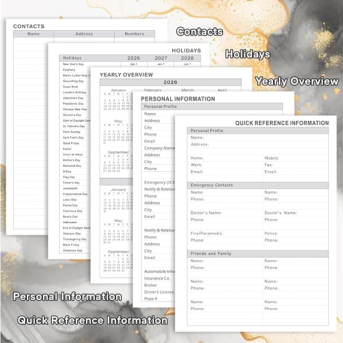 Planner 2026-2027, Weekly and Monthly Academic Planner, Jul 2026 - Jul 2027, 8.5"x11" Large Hardcover Daily Planner Calendar with Tabs for Women, Year Planning Agenda for Teacher and Student (Black)