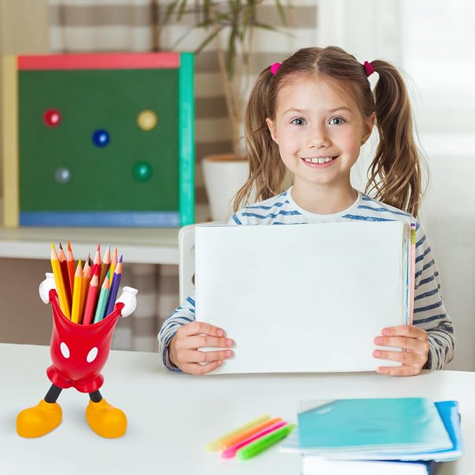 Cute Pen and Pencil Holder for Desk, Kids Small Desktop Marker Organizer and Storage Cup
