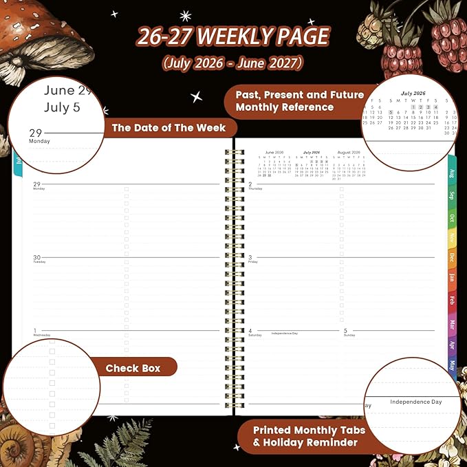 Planner 2026-2027 - Academic Planner from July 2026 - June 2027, 8" x 10" 2026-2027 Academic Planner Weekly & Monthly with Monthly Tabs, Perfect Organizer