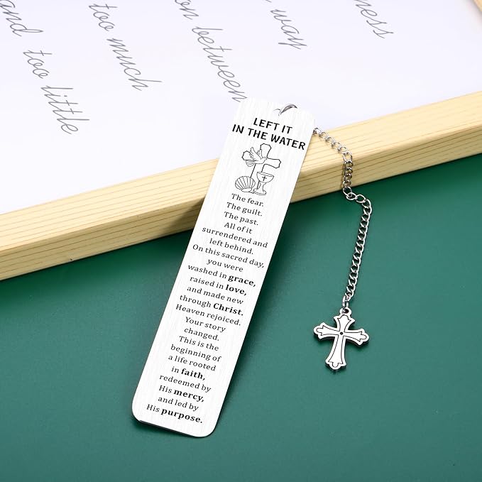 Baptism Gifts for Boys Girls Adult Christian Baptism Gifts for Women Men Left It in the Water Confirmation Gift First Communion Faith Bookmark College Dorm Room Essentials Graduation Christmas Easter