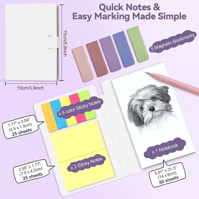 DazSpirit 61 PCS Aesthetic School Supplies with Cute Pen Case, Pastel No Bleed Highlighters, Gel & Erasable Pens, Mechanical Pencils, Refills, Complete Essentials Stationery Kit for Students (Purple)
