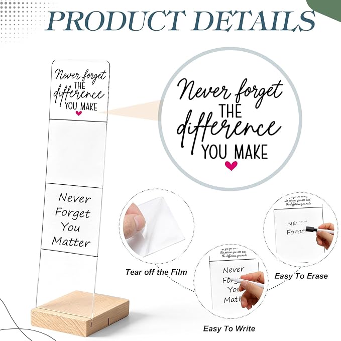 Affrolling Monitor Memo Board with Removable Wooden Base Acrylic Portable Memo Notes Holder Desk Accessories Organizer with 600 Sheets Reminder Notes Office Desk Decor Gift(Inspirational)