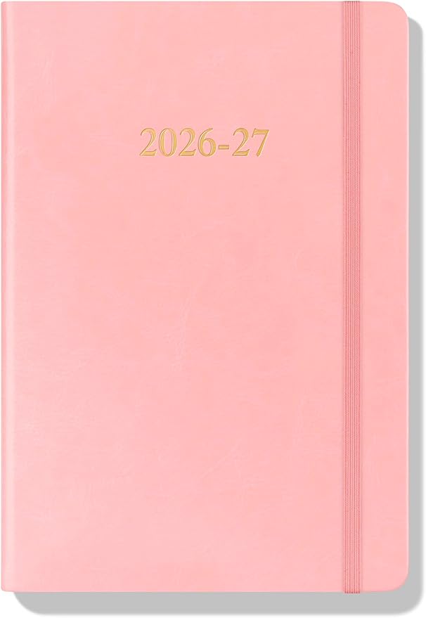 Wykeham's Executive 2026-27 Daily Journal Planner – Customization Available – Mid-Year Academic Diary (Rose, 8.5"×5.5")