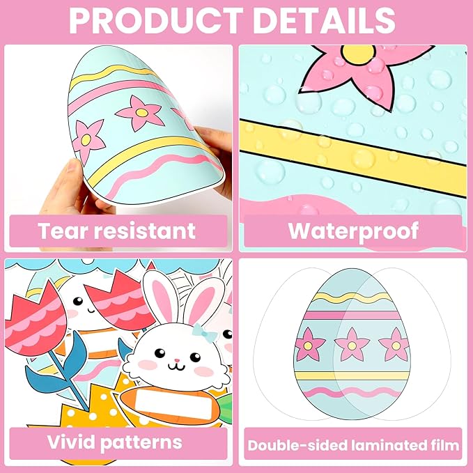 Spring Easter Bunny Bulletin Board Set Hopping Into Spring Classroom Decor Easter Egg Flowers Rainbow Writable Rabbit Cutouts April Bulletin Board for Back to School Party Home Office Chalkboard Decor