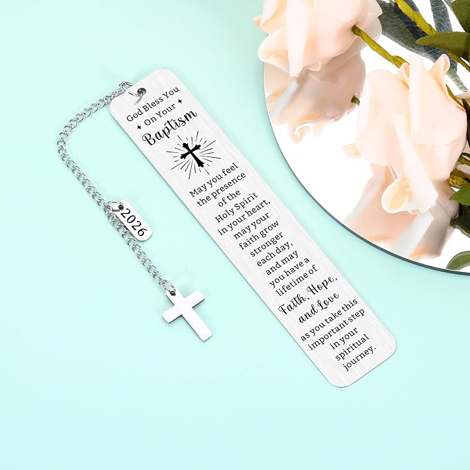 Adult Baptism Gifts for Women Men, Bulk Catholic Baptism Gifts for Teen Girls Boys, Cross Baptism Bookmark, Easter Basket Stuffers,First Communion Gift for Teens,Christening Confirmation Gift for Kids