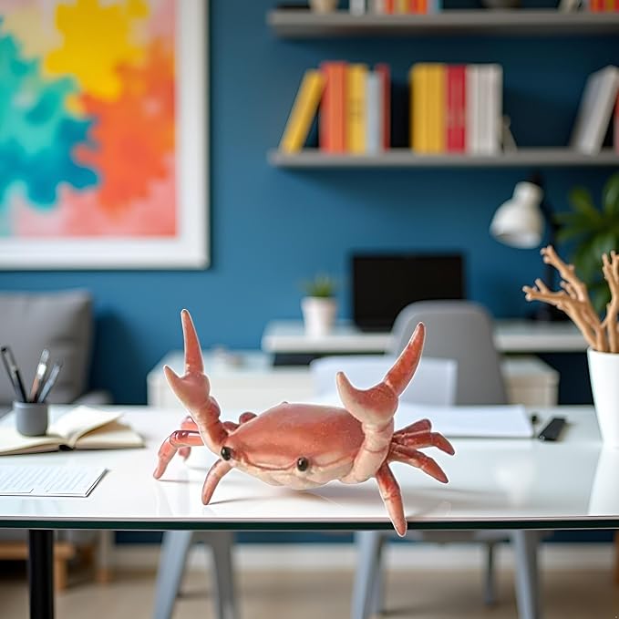 1Pcs Creative Crab Pen Holder Weightlifting Crabs Pen Stand Storage Rack, Office Desktop Decoration, Pencil Holders Desk Supplies Holders and Dispensers, Workspace Organizers (Orange)