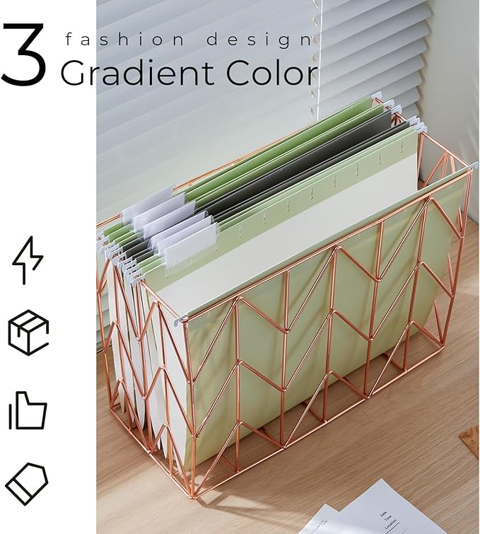 Y YOMA 18 Pack Gradient Hanging File Folders Letter Size Decorative Hanging Folder Pretty File Folder Organizer for Filing Cabinet Office Home with 1/5-Cut Adjustable Tabs, Leaf Green