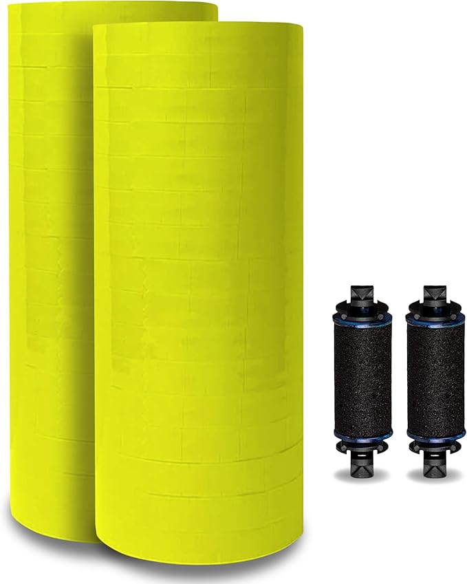 Yellow Pricing Labels for Monarch Price Labeler, 2 Sleeves, 32 Rolls