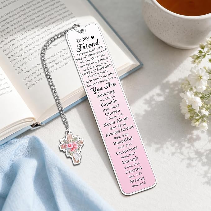 Christian Friendship Gifts for Women Friend Bookmark Birthday Valentines Day Gifts for Best Friend Girl Religious Bookmarks for Book Lovers Special Long Distance Friends Gift for Female Friends BFF