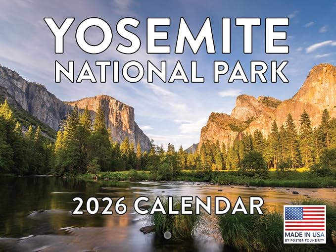 Yosemite Calendar 2026 National Park Monthly Wall Calender 12 Month | American Made In The USA