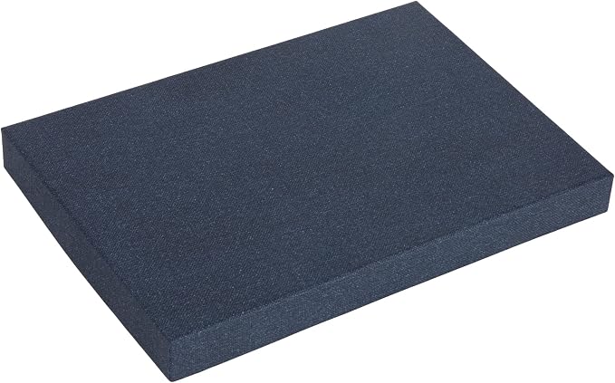 Bigso Karin KD Collapsible Storage Box with Labelframe for Easy Identification - Simple Assembly without Tools - Decorative Storage Boxes with Lids - 8.9in x 12.4in x 5.4in - Blue