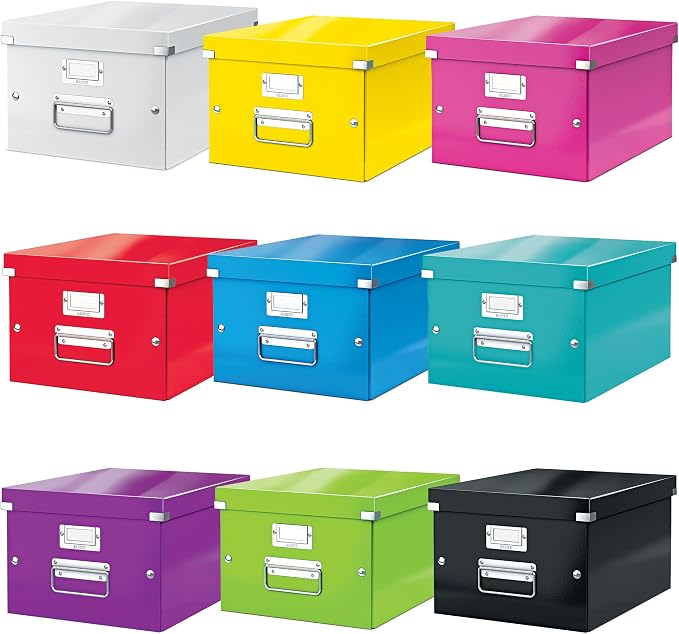 Leitz A5 Storage Box, Click and Store Range 60430001 - Small, Purple Storage Box A4
