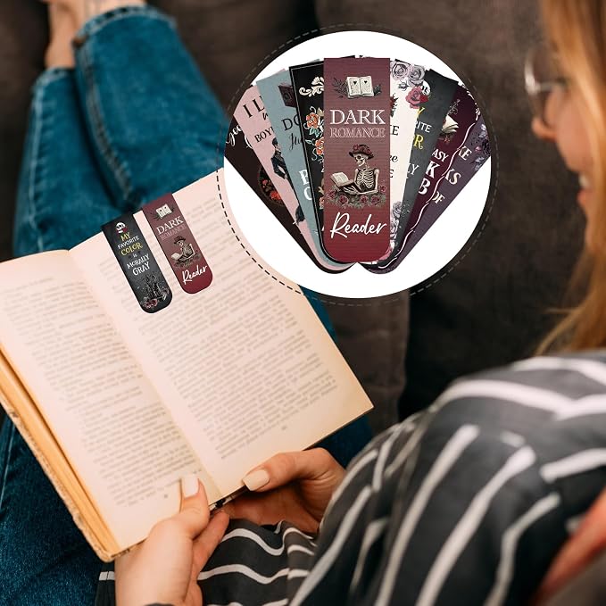 Dark Romance Magnetic Bookmark Gifts - Wxiben 30PCS Funny Magnetic Bookmarks Gothic Book Mark Magnets Romantasy Page Marker Clip Gift for Women Girls Dark Romance Reader Students Teachers Supplies