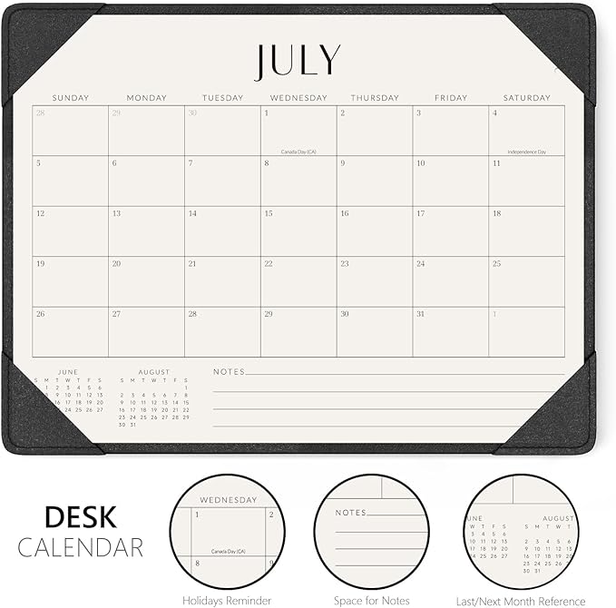 Jotsome Desk Calendar 2026-2027 with Desktop Mat, Desk Pad Calendar From Now to June 2027 14x10.5 inch, Desk Blotter Calendar for Home Office and School, Easy Planning, Gift for the Holidays, Black