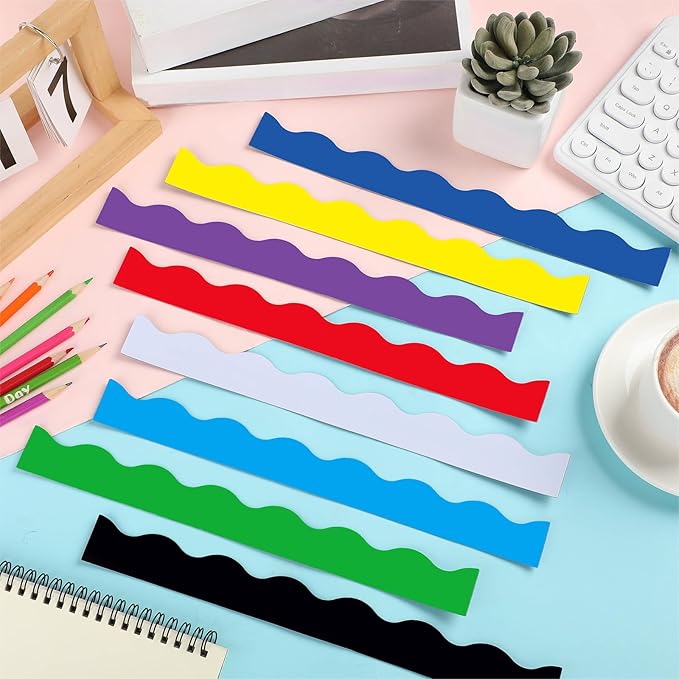 Qeeenar 24 Pcs Magnetic Borders for Classroom Bulletin Board Borders Magnetic Whiteboard Classroom Strips for Office Chalkboard Decoration(Primary Color)
