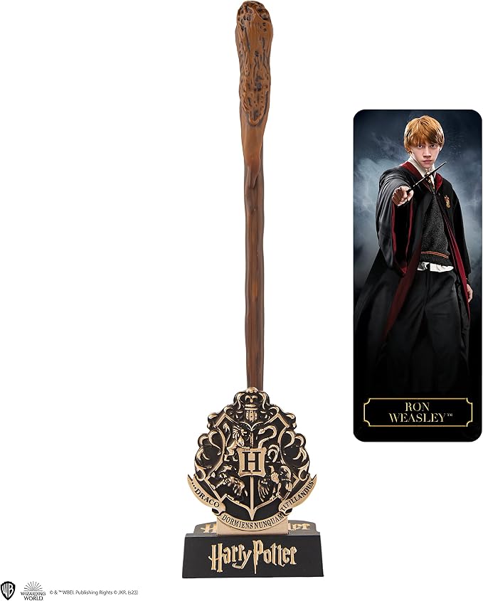Cinereplicas Harry Potter - Wand Pen with Base and Lenticular Bookmark - Official License (Ron Weasley)