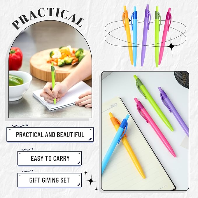 Yuxingrong Retractable Ballpoint Pens 1.0mm, Smooth Writing Black Ink Pen, Click Black Pens Bulk Comfort Grip & Anti-Slip Design, Quick-Dry Oil-Based for Office, School, Journaling, Planner 100Pack