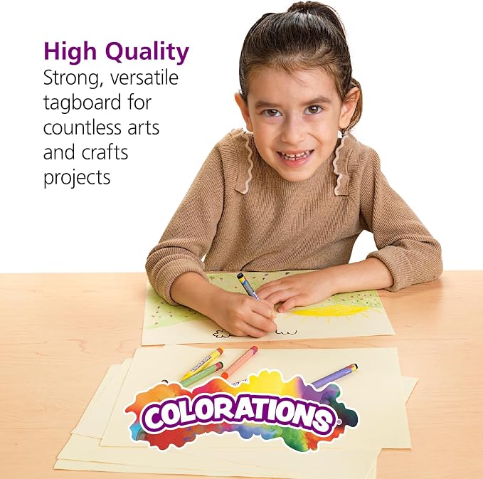 Tagboard - 9" x 12", Manila, Specialty Paper, School Art Supplies, Art Supplies, Craft Projects, Children, Gift, Classroom, Home, Arts and Crafts, Drawing, Coloring