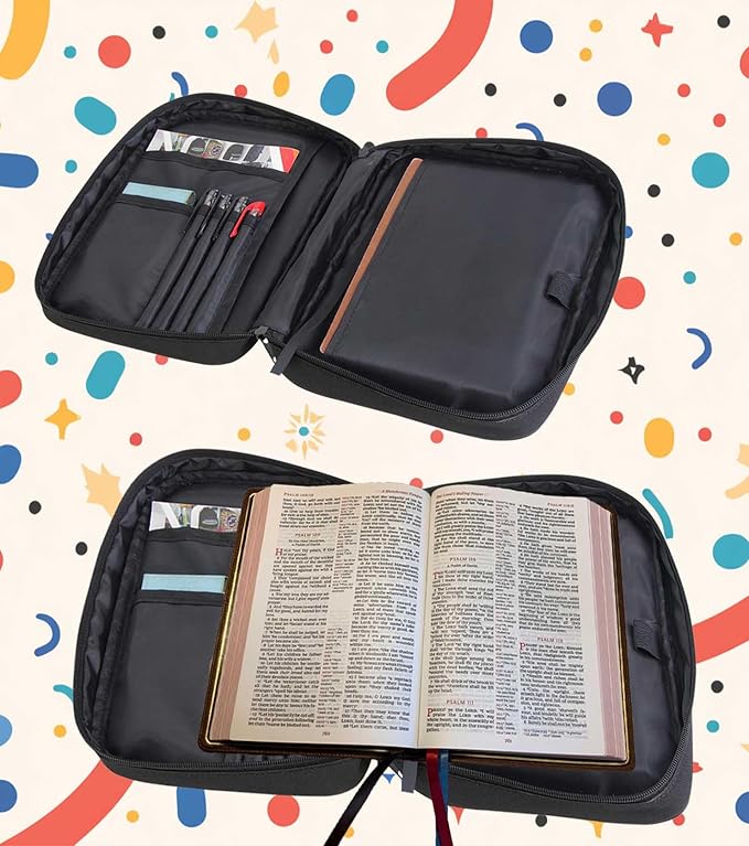 Teal Mandala Bible Cover for Women with Zipper Handle and Pockets, Boho Mandala Bible Bag Case Organizer, Scripture Carrying Case for Church Bible Study, Christian Gifts for Women