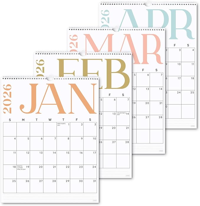 S&O Modern Vertical Wall Calendar from January 2026-June 2027 - Tear-Off Monthly Calendar - 18 Month Academic Wall Planner - Hanging Organizer to Track Anniversaries & Appointments - 13.5"x10.5”in