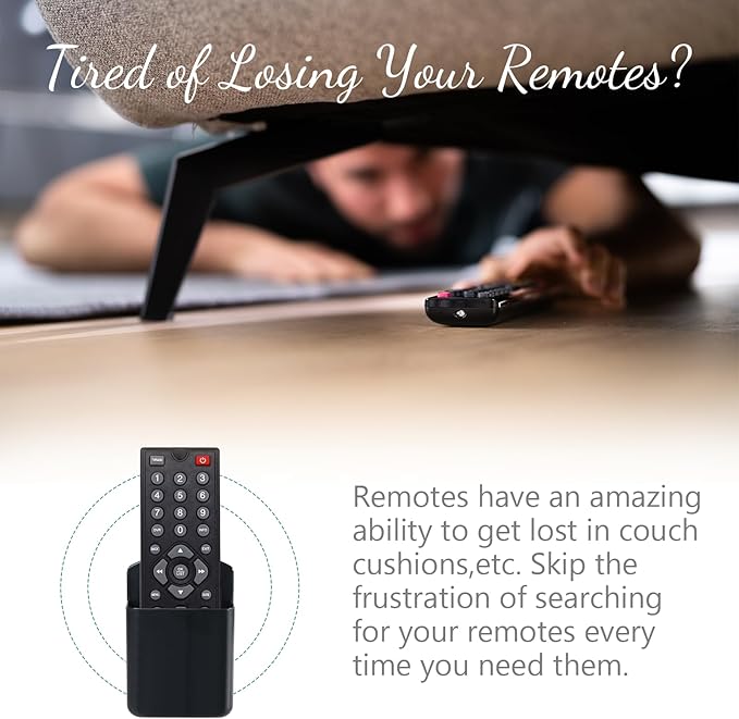6 Pcs Remote Control Holder Wall Mount, TV Remote Controller Holder - Self Adhesive Marker Holder Wall Mount Pen Holder Storage Organizer for Home Office School (Black)