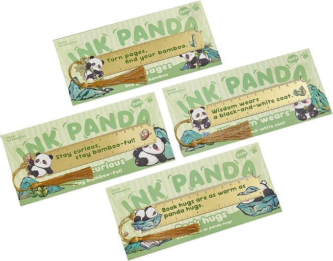 4 PCS Panda Bookmark Rules, Funny Metal Book Marks for Reading Women, Teens Teacher Planner,Book Lovers Gifts