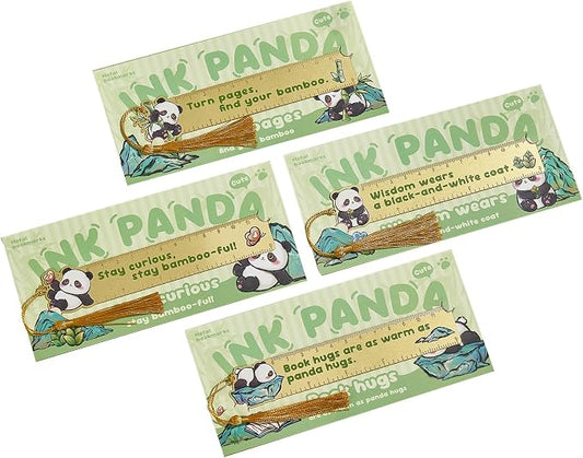 4 PCS Panda Bookmark Rules, Funny Metal Book Marks for Reading Women, Teens Teacher Planner,Book Lovers Gifts