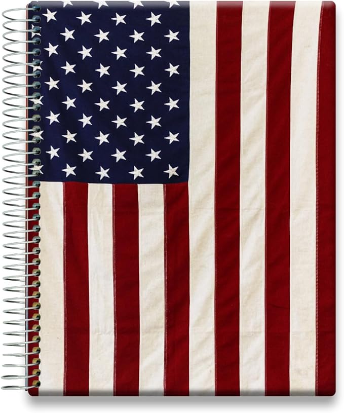 Tools4Wisdom Planner 2026-2027 - Dated April 2026-2027 June - Weekly Monthly Daily Academic Year Calendar with Stickers, Tabs, Pocket & Thick Paper - Spiral Bound 8.5x11 Hardcover - A6J7 - Patriotic Flag