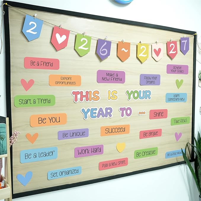 Classroom Bulletin Board Decorations, This is Your Year to Bulletin Board Sets, Growth Mindset Positive Affirmations Wall Decor for Teacher Welcome Back to School Classroom Door Wall Decors