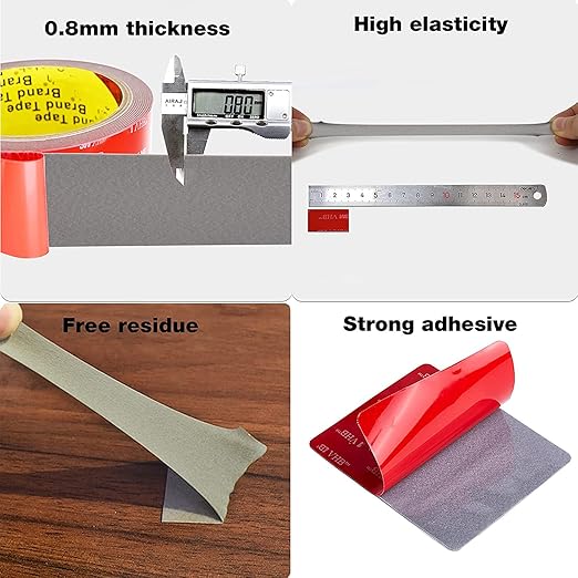 3M Double Sided Tape Heavy Duty 3pcs 4in x 8in Mounting Tape Pad Sticker Strong Adhesive Tape Waterproof Foam Tape for Indoor and Outdoor