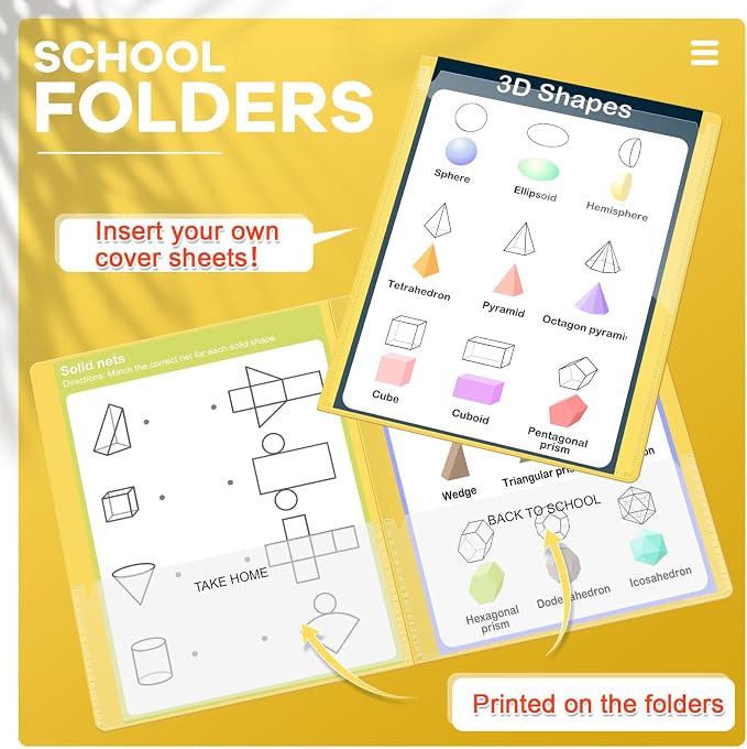 Henoyso 24 Pcs Folders with Pocket School to Home Folder Heavy Duty 2 Pocket Homework Folders with Clear Front Pockets for School Students Parent Teacher Communication (Yellow)