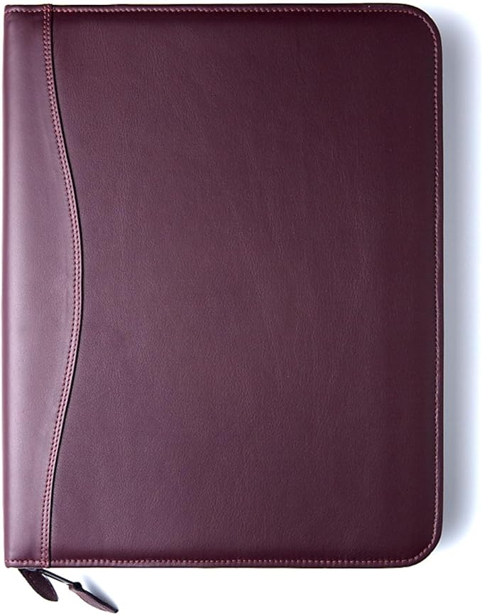 Planner Pad Spiral Bound Executive Size Cover, Fits 8 ½” x 11” Size Planner Pad Planner Only, Cowhide Leather, Burgundy