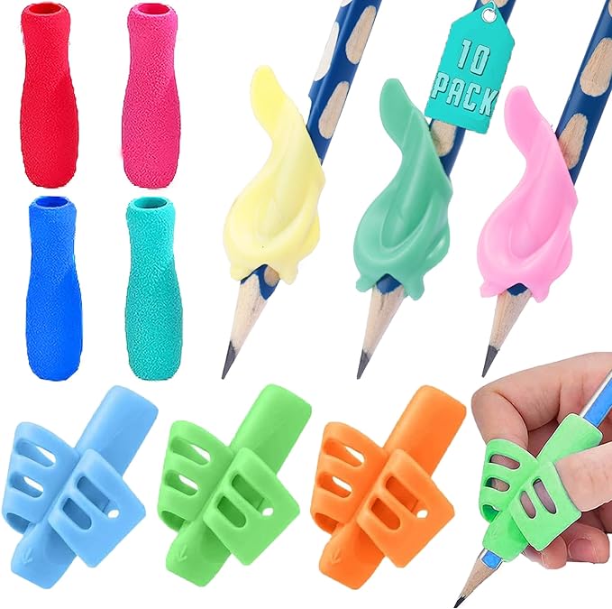 10 Pack Pencil Grips for Kids Handwriting,Pencil Gripper Holder Posture Correction for Preschooler Training, Pen Writing Aid Tool for Kids Preschools Students
