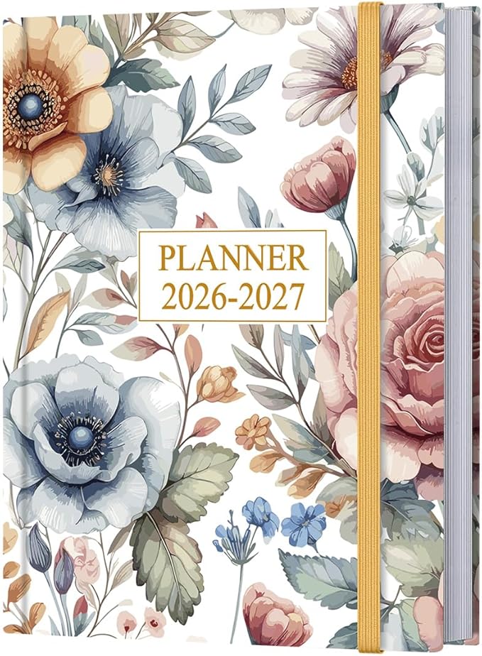 Planner 2026-2027 - 8.5'' × 11'' Weekly & Monthly Planner from July 2026 to June 2027, Large Planners 2026-2027 with Perfect Organizer, Hardcover, Inner Pocket, Colorful Large Flower