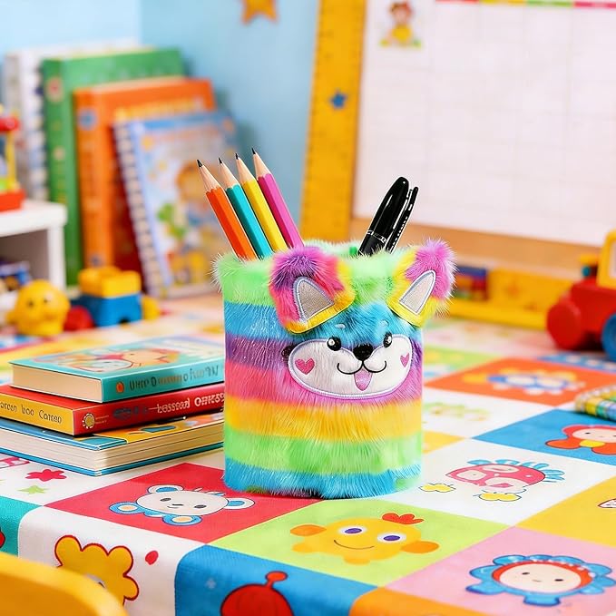 Multi-Functional Desk Pen Holder, Cute Aesthetic Desktop Organizer, Stationery Pencil Cup & Makeup Brush Holder, Stylish Vanity Decor for Home Office Bedroom School