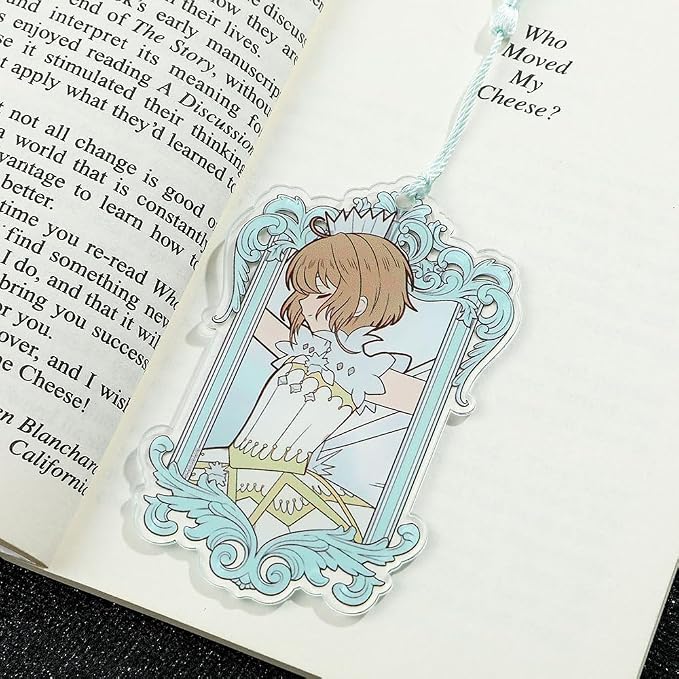 Anime Magic Cards Captor Sakura Bookmarks Set - Sweet Cartoon Cute Book Marks for Reading Women Men Anime Fans, Book Accessories Collection Decor Hangings Gifts (Acrylic Style 4)