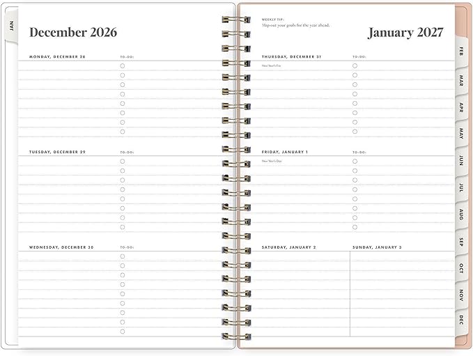 Blue Sky The Everygirl 2027 Weekly and Monthly Planner Calendar, January 2027 - December 2027, 5" x 8", Flexible Cover, Durable Twin Wire Binding, Storage Pocket, With Stickers, Bengala Desert Rose