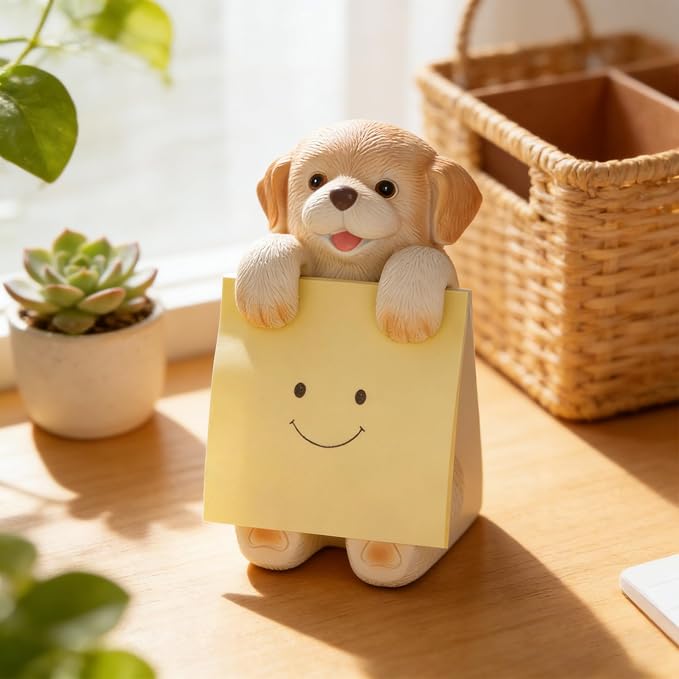 Dog Pop-Up Sticky Note Dispenser with 100 Sheets 3 x 3 Inch Notes, Handmade Resin Dog Desk Decor for Office, Home & Classroom, Gift for Teachers & Coworkers - Labrador