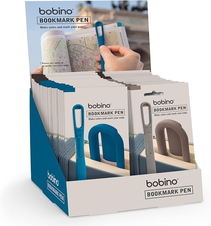 Bobino | Bookmark Pen | Planner Pens & Ballpoint Pens for Journaling | Flat Pen Bookmarks for Women | Book Markers for Women | Mini Pen Page Markers | Book Accessories & Planner Accessories | 2 Pack