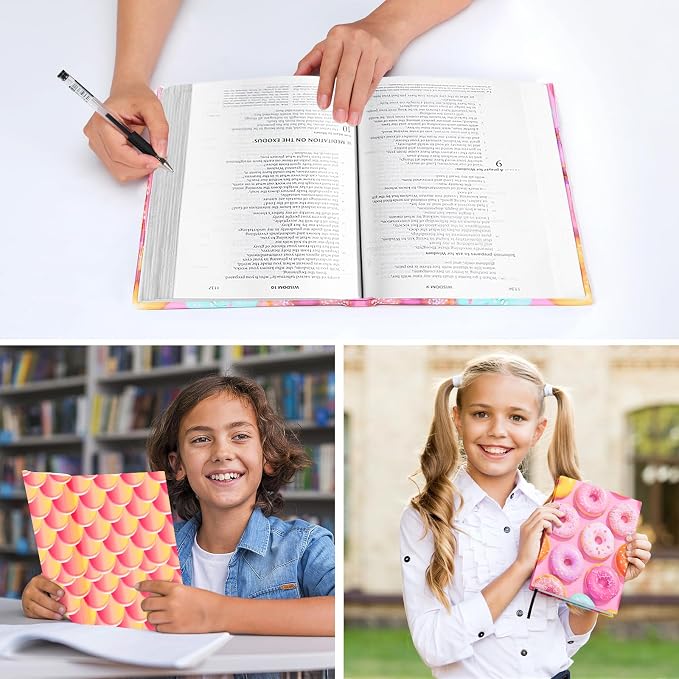 Moko 7PCS Stretchable Book Covers, Reusable Jumbo Cover Protector for Textbook Hardcover Books up to 9 x 11 in, Fabric Book Sox, Back to School Supplies, Fishscale Pattern