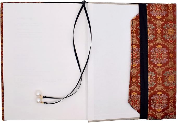 BLBMH A5 Journal Cover | Non-Stretch Fabric Notebook Sleeve with Bookmark, Handmade 5.5x8.3 Washable Privacy Protector for Paperback Bible Hardcover, Gift for Women - Flower Red