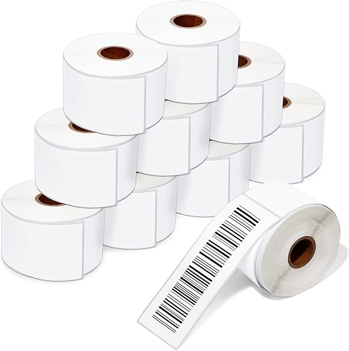 Aegis Adhesives - 2" X 8" Direct Thermal Labels (2500 Count, 10 Rolls) - Long Format Barcode Stickers, Routing and Compliance Identification - Compatible with Zebra and Rollo Printers