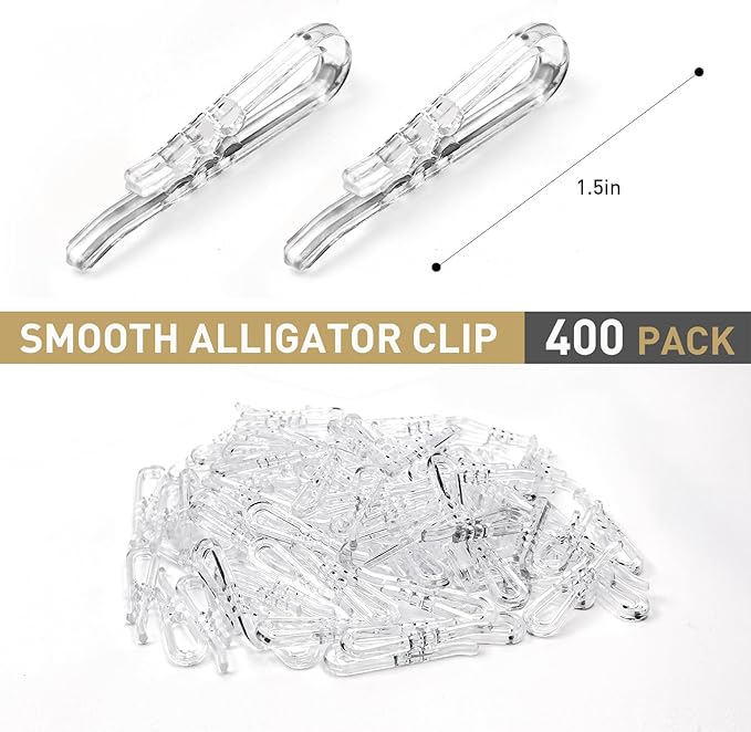 Comics and Magazines- 200 PCS of 7.5 * 10.5 Inch, Thickened Fabric Organizer Boards for Books, Comic Book Boards and Magazine Backing Boards with U Shape Plastic Alligator Clips（400PCS）