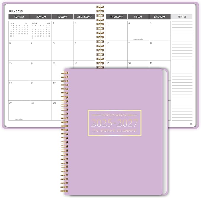 Monthly Planner 2026-2027, 2026 Calendar 18 Months Planner, January 2026 - June 2027, 8.5" x 11", 2026 Academic Calendar Hard PVC Cover with Spiral Bound, Perfect for School & Office for Women & Men
