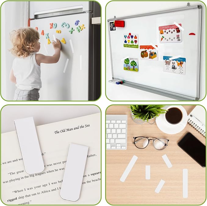 48 Pieces Magnetic Bookmark Sublimation Bookmarks Blank Book Marker Magnetic Page Clips for Kids Students Teachers School Home Office Reading Supplies Book Lovers Gifts