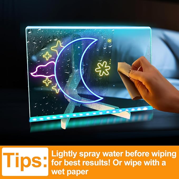 LED Note Board with 7 Colors Happy Birthday Gifts for Teens, 11.8"X7.9" Led Drawing Board for Kids Writing Board with Stand, Light Up Dry Erase Board with 7 Markers, Ideal Gift for Festival Decoration